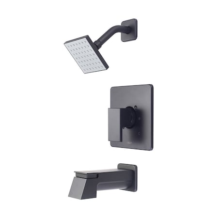 Pioneer Industries Single Handle Tub and Shower Trim Set, Wallmount, Matte Black, Handle Style: Lever T-4MO110-MB